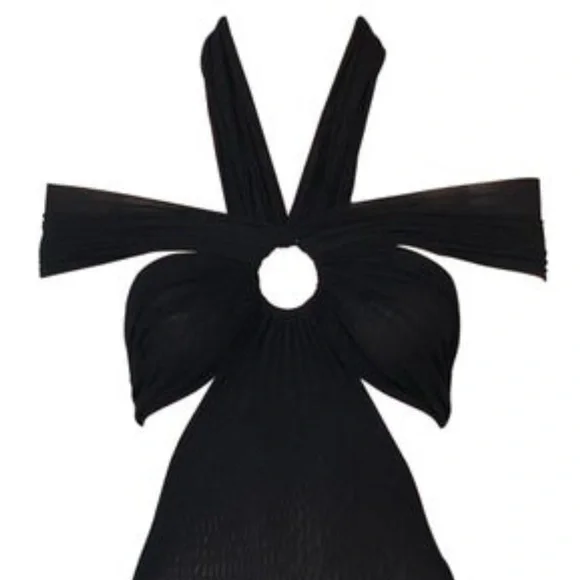 Jean Paul Gaultier Soleil S/S 1999 | Sz M| Cutout Sheer Mesh Bodycon Black Top - Picture 7 of 13